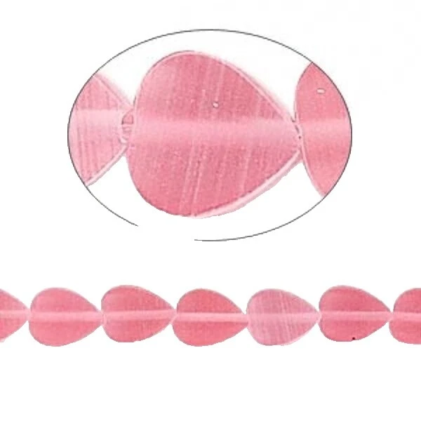 Corazón de cristal ojo de gato/Cuentas de Fabricación de Joyas de fibra óptica