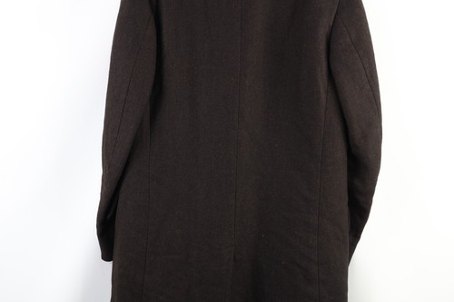 Vintage 50s Bespoke Mens 40R Wool Herringbone Topcoat Overcoat Jacket Brown USA - Picture 14 of 15