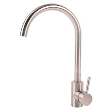 Kitchen Faucet Single Handle 9/16 Connector High Arc Single Hole Stainless Steel