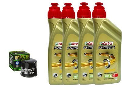 YAHAMA FZ6 600 2007 BIS 2017 INSPEKTIONSPAKET CASTROL POWER 1 10W40 ÖLFILTER HIFLO