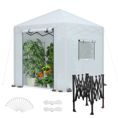 WORKPRO 8'x 8'/8'x6' Portable Walk-in Greenhouse Instant Pop-up Gardening Houses