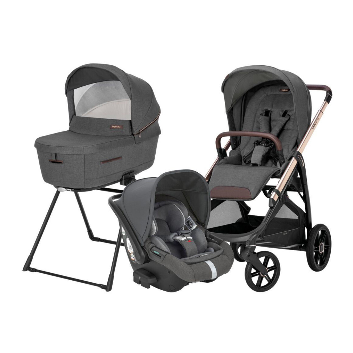 Trio Aptica Darwin Recline Sistema Quattro VELVET GREY Inglesina