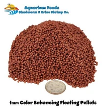 1MM COLOR ENHANCING FLOATING PELLETS! SMALL KOI, GOLDFISH, POND! FREE SHIPPING!