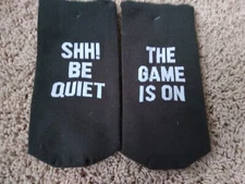 Shh Be Quiet the Game is On Mens Cotton Blend Sock 1 Pair
