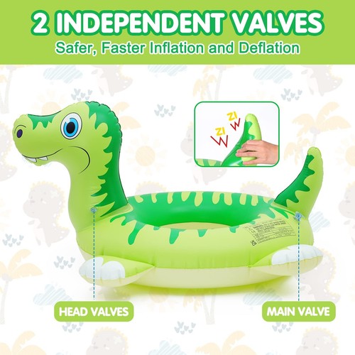 Yellcetoy Pool Schlauchboote für Kinder Dinosaurier Gummiring Poolschwimmer Schwimmen... - Bild 3 von 7