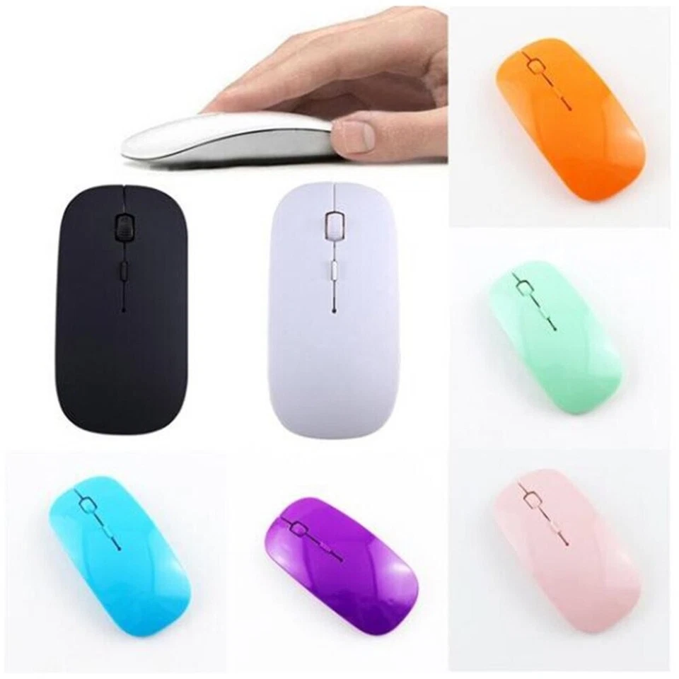 Souris Optique sans fil 2,4GHz 1600 Dpi Mince Ergonomique + Récepteur USB