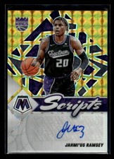 2021-22 Panini Mosaic #SC-JRM Jahmi'us Ramsey Auto Scripts Gold Sacramento Kings