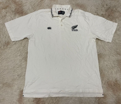 90s Canterbury ALL BLACKS L ニュージーランド製 L Vintage 90`s New Zealand All Blacks Rugby Union Shirt Canterbury