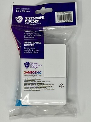 Gamegenic Sizemorph Divider – Variabler Kartentrenner, Weiß, 66 X 91 Mm, Breite 5–30 Mm