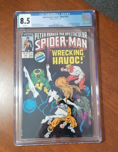 Spectacular Spider-Man 125 (MARVEL) CGC 8.5 Spider-Woman Wrecking Crew Milgrom