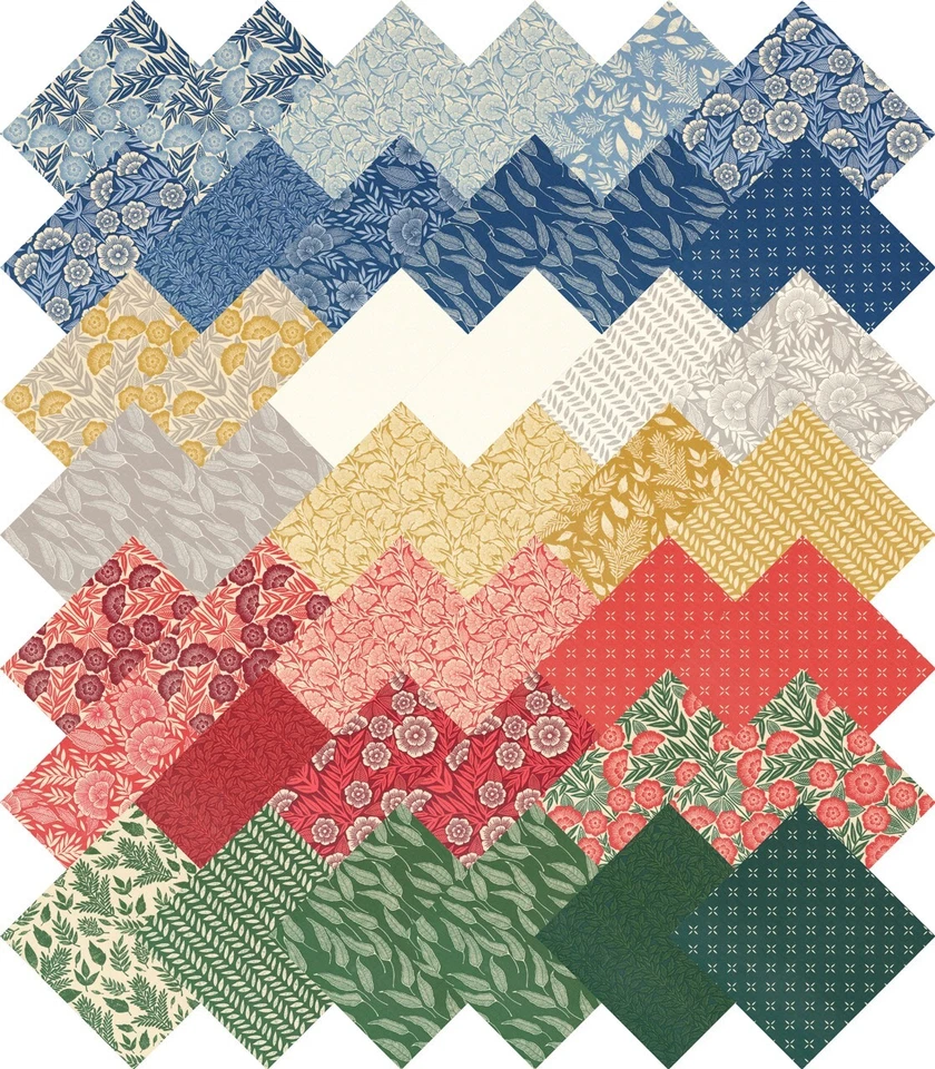 Charm Pack "Flower Press"  Blumen Patchwork Stoff Moda, 42 Scraps à 12,7cm - Bild 2 von 3