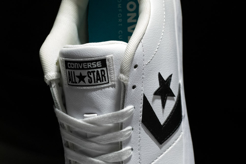 converse leather point star