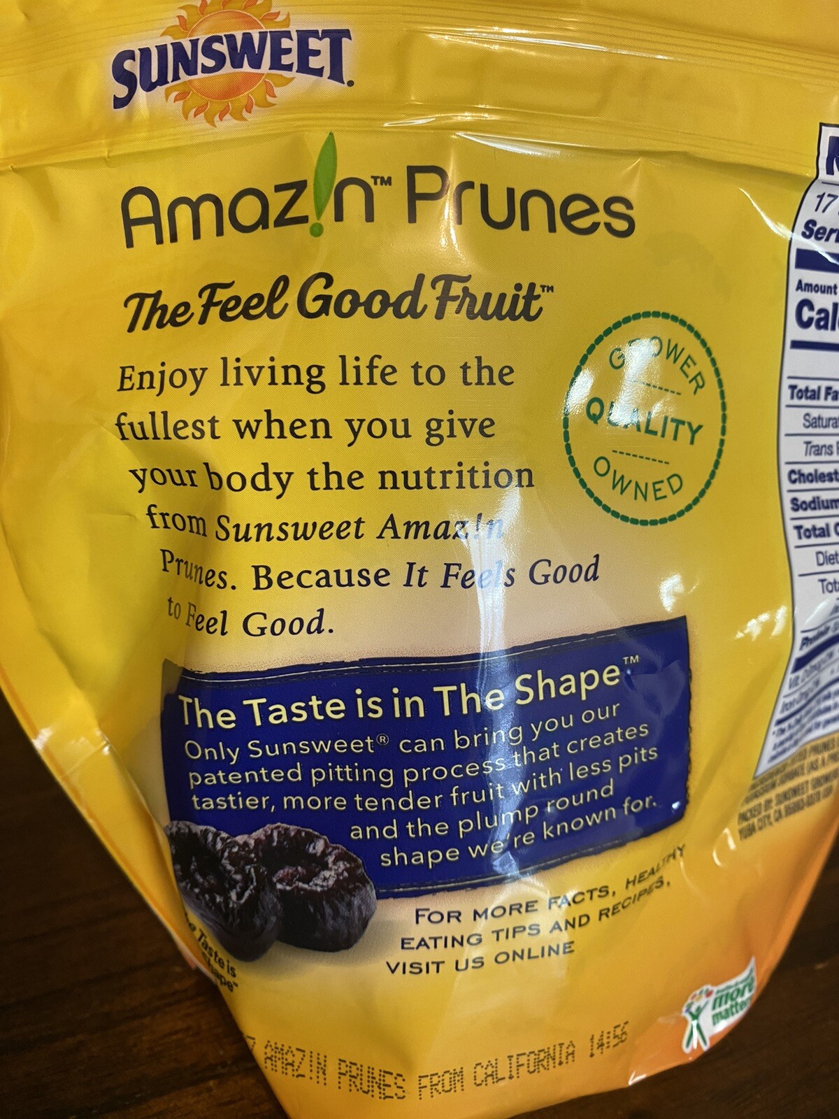 SunSweet Amazin Prunes Dried Pitted Gluten Free ( 24oz. Pouches, 3