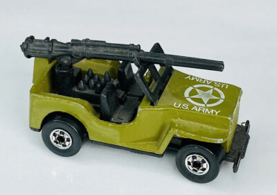 Hot Wheels Blackwall 1977 Gun Slinger Jeep US Army Military Toy