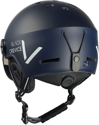 Black Crevice Arlberg Skihelm met 2 vizieren, carbon zwart/grijs, M/L