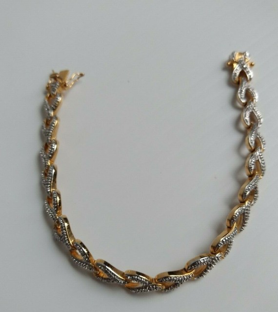 Gold Tone Diamond Illusion Link Bracelet 7 5 PAJ BB China EBay