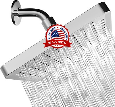 MODERNA Potente Cabezal De Ducha Lluvia Para Baño Alta Presión Cromo pulido 8 ''