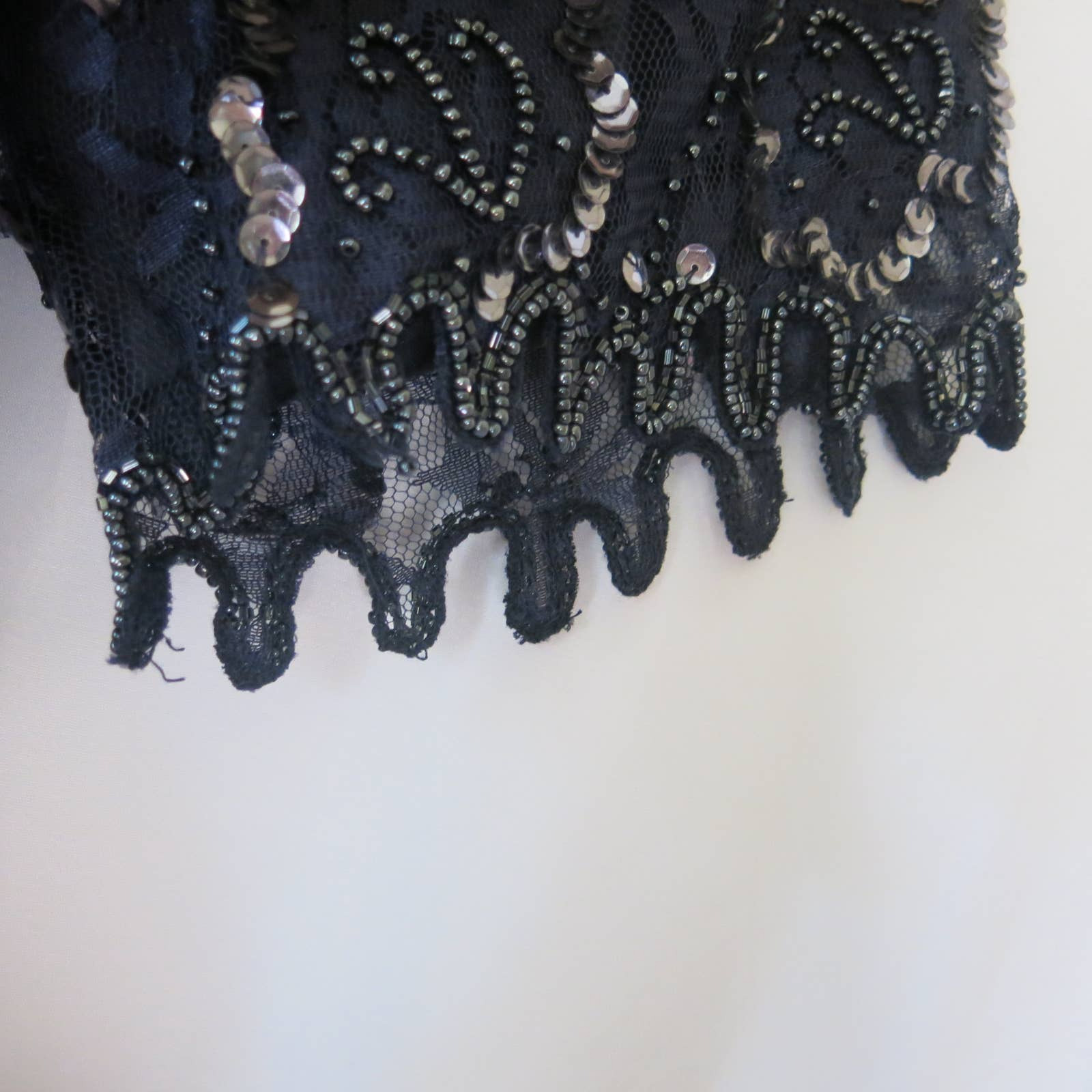 VINTAGE SCALA Dress Size PL Beaded Lace Sequins C… - image 5