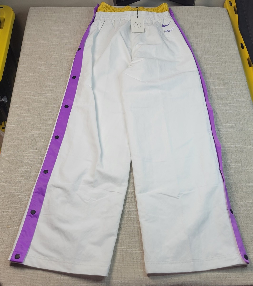 NIKE x Ambush LA Lakers Tearaway Pants Small Womens White Purple