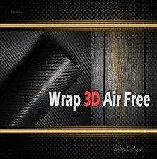 Pellicola Carbonio Adesiva 3D Car Wrapping Nero Opaco cm 50 x 152 Air Free
