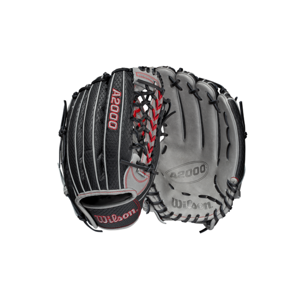 Wilson A200 Outfield 12.25" Baseball Glove Black/Grey for sale online