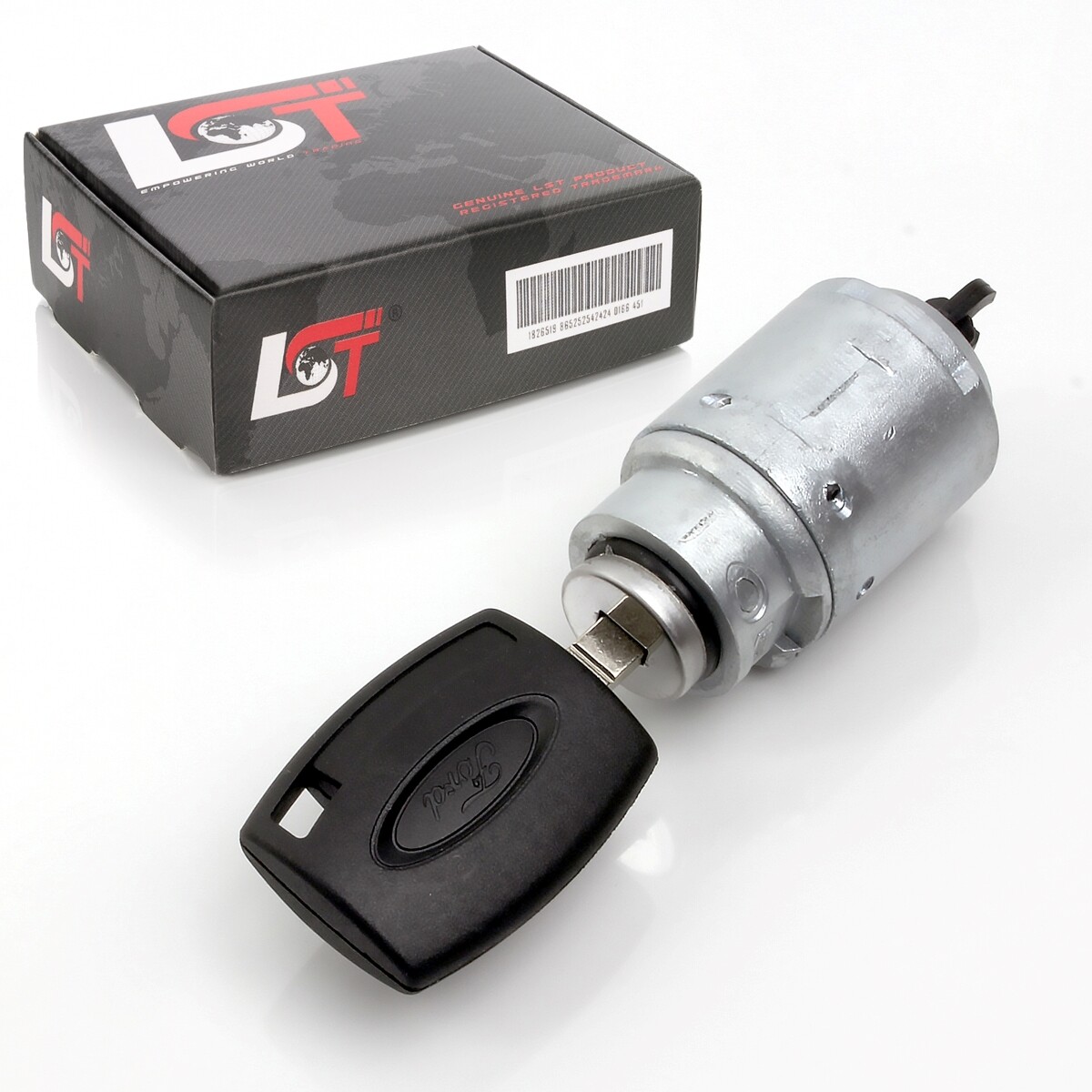 Lock cylinder hood lock and key for Ford Focus II 2