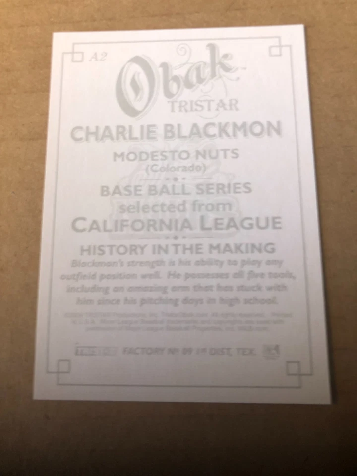 2009 TRISTAR Obak Autographs #A2 Charlie Blackmon/200 - Image 2 of 2