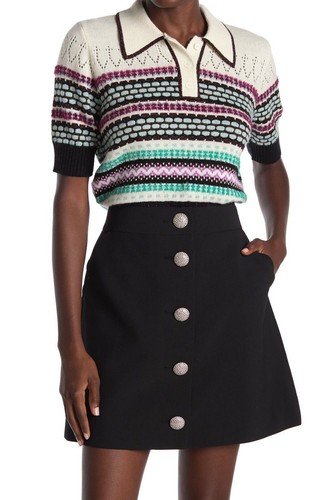 Kate Spade Multi Texture Mix Polo Knit 