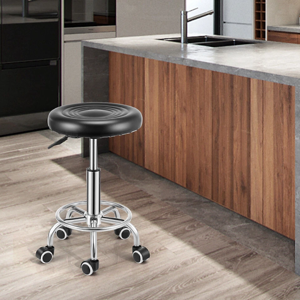 Rollhocker Arbeitshocker Hocker Drehhocker Kosmetikhocker Praxishocker Schwarz - Bild 3 von 4