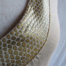 Y2K Express Gold Dress S Snake Print Trim Side Pockets Shimmers Excellent