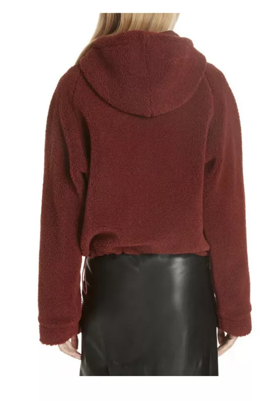 Vince Cozy Hoodie Sherpa Faux Shearling Teddy Bear Pullover
