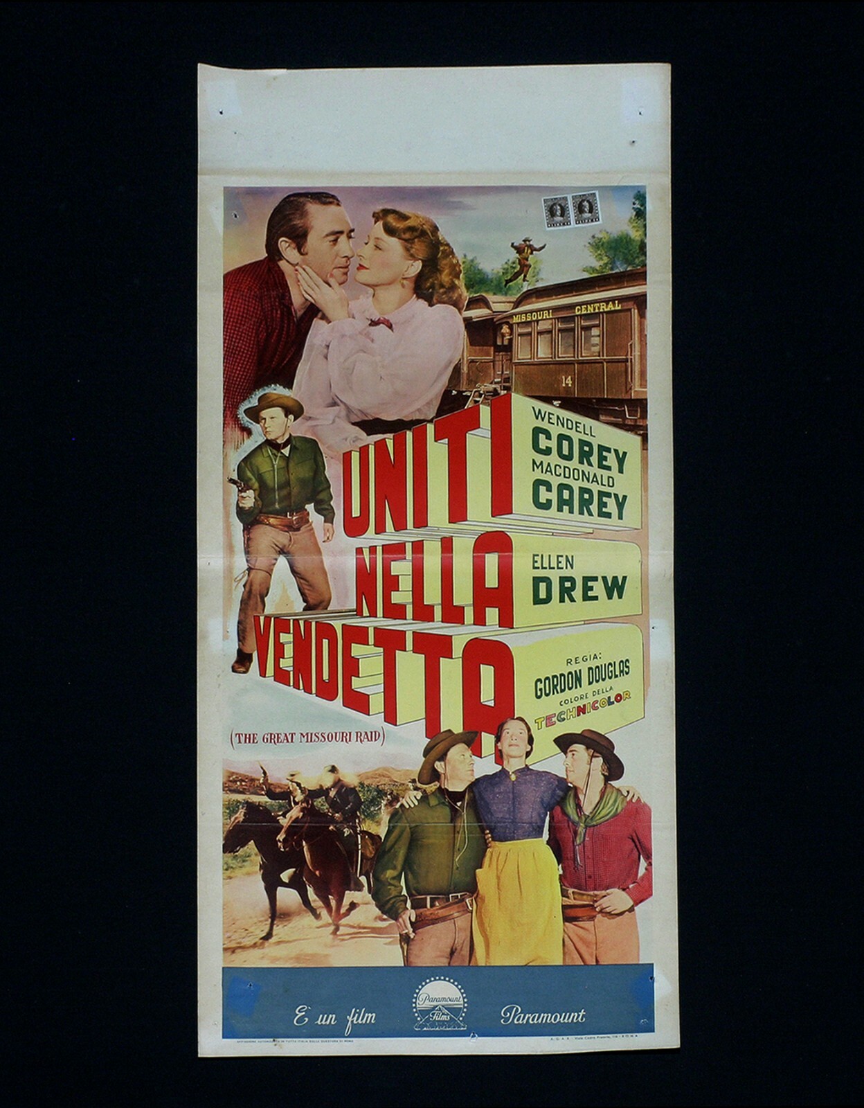 Locandina originale film Uniti nella vendetta (1951) - Regia di Gordon Douglas