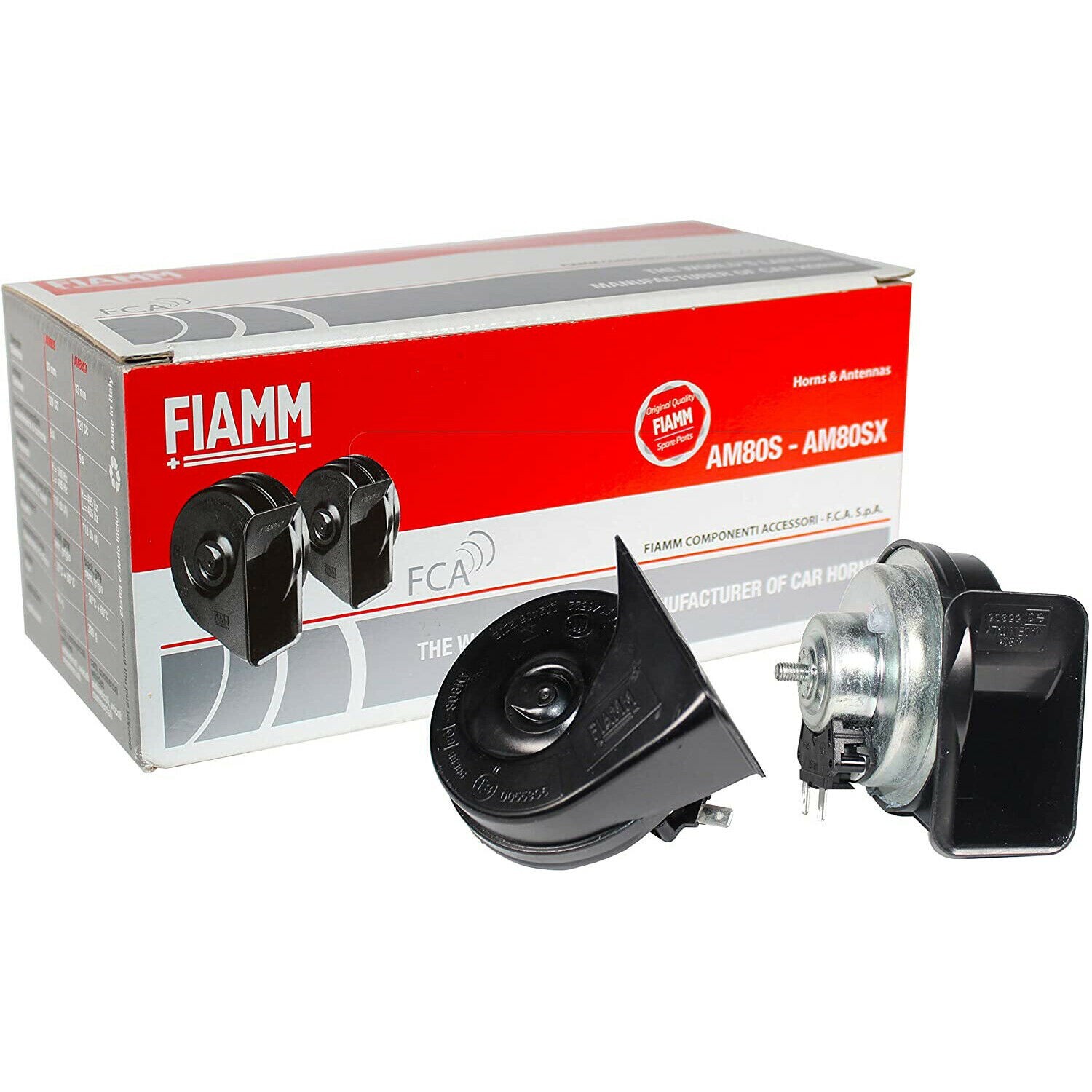 Coppia Trombe FIAMM AM80S 932306Z 12V con Relè | Ricambio Originale