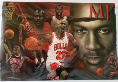 Original Michael Jordan Chicago Bulls Vintage Poster MJ Basketball