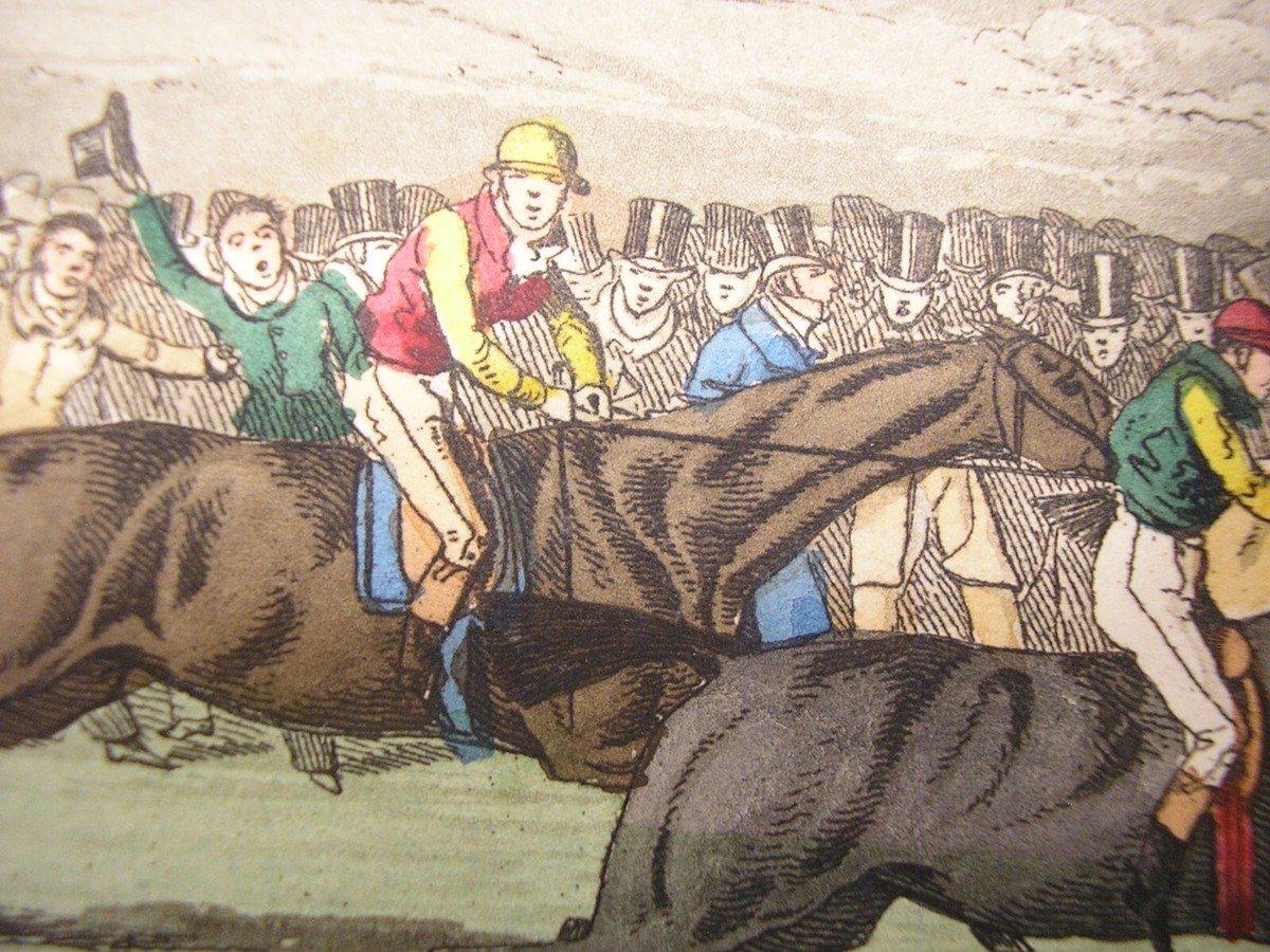 Antique Equestrian Print Art Ascot Horse Race Alken English