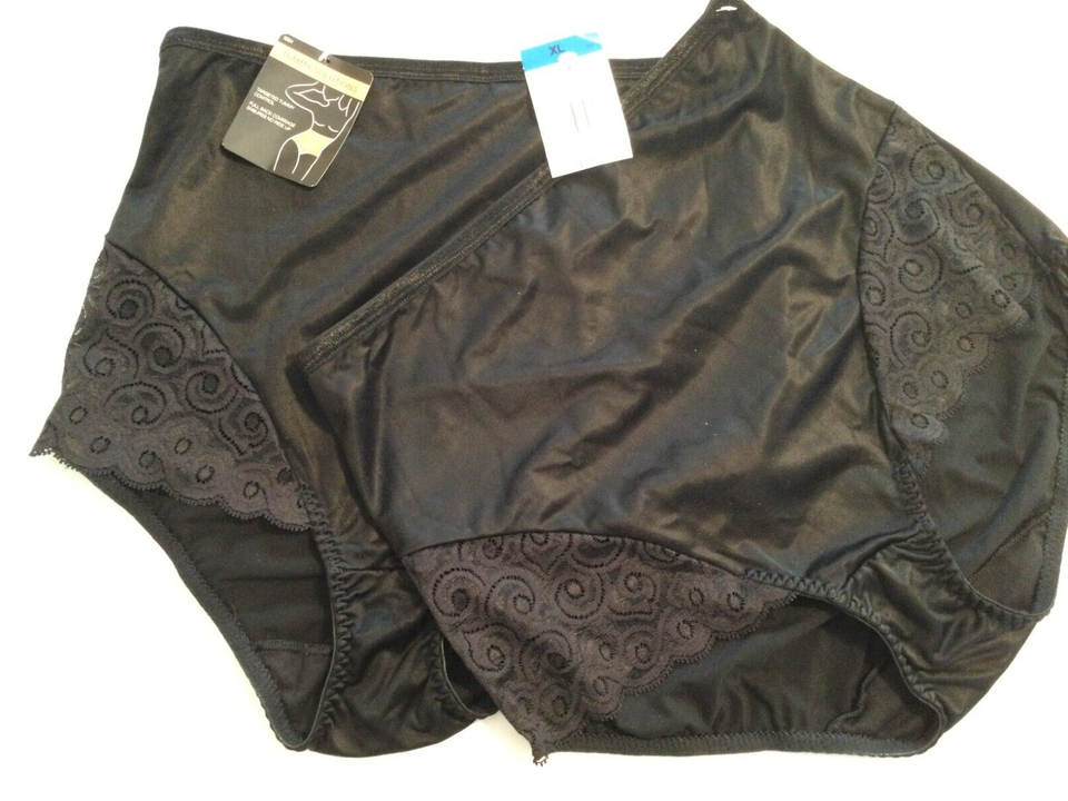 Bali Women's Firm Control Brief Panties 2Pack Size XL Black Tummy