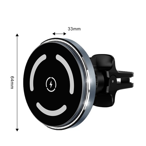 MagSafe Car Mount Air Vent/Dashboard Magnetic Phone Holder 15W Wireless Charger - Picture 15 of 15
