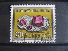Suiza: Michel Nº 660, matasellado, minerales, Pro Patria 1958, ver fotos