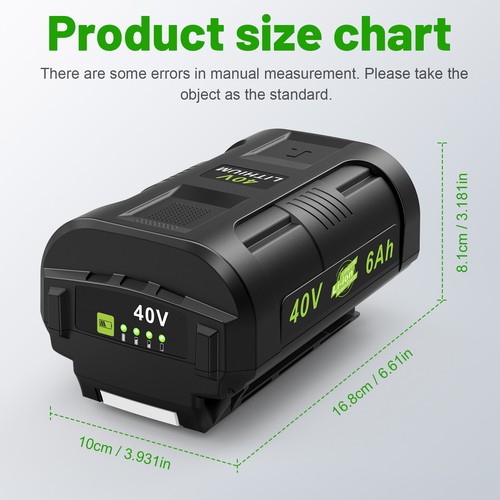NEW 2PACK 6.0Ah Li-ion Battery For RYOBI 40V High Capacity OP4060 OP4050 OP4015 - Picture 5 of 12