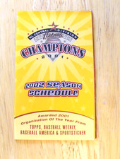 MLB - Houston Astros ( 2001 NL Central Div. Champs) 2002 Pocket Schedule  - NEW