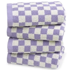 Hand Towel for Bathroom Guest Room Home - 100% Cotton Hand Towels Set Lilac C...