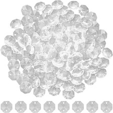 Lot of 3.21 lbs. FACETED OCTAGON CRYSTAL BEAD CHANDELIER PART SUNCATCHER CRAFTS