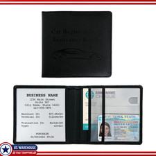 Car Glove Box Document Organizer Waterproof Leather Case Registraticolor Black