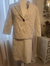 Talbots Tweed Skirt Suit Size 6/8 Petite Two Piece Set New With Tags READ 