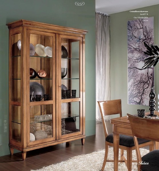 Vitrinen Vitrine Xxl Glas Schrank Anrichte Holz MöBel Klassische Regale SchräNke-image