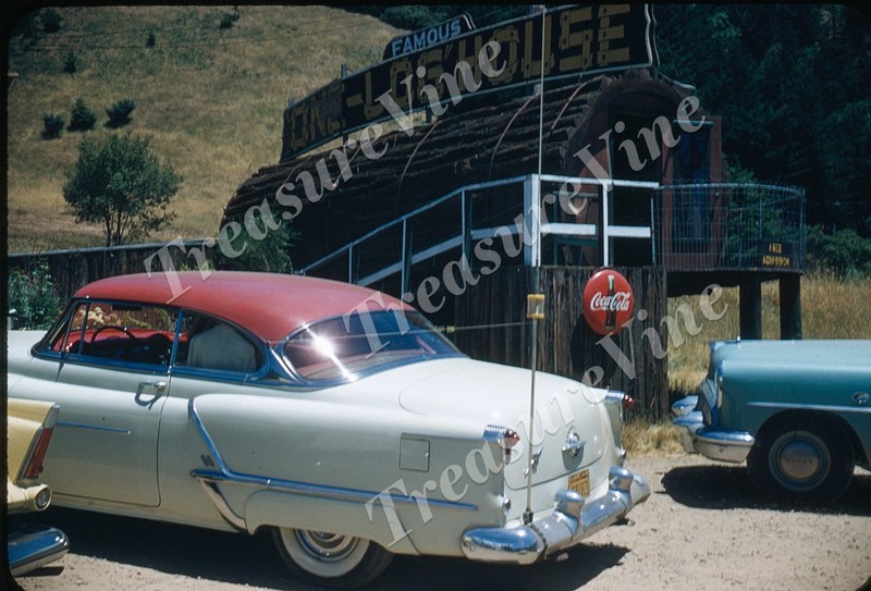 FAMOUS ONE LOG HOUSE COCA COLA CALIFORNIA REDWOOD 1950s 35mm Slide Kodachrome