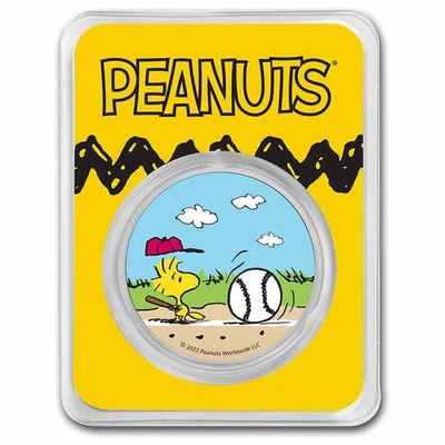 Peanuts® Baseball - Woodstock at Bat 1 oz Colorized Silver | eBay