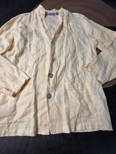 CHICO'S BLAZER JACKET WOMENS 2 LINEN UNSTRUCTURED
