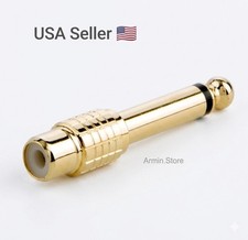 6.35mm 1/4" Male Mono Plug To RCA Female Jack Audio Adapter Connector M190 Music