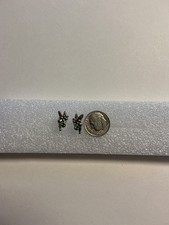 BEAUTIFUL VTG 925 SILVER TINKERBELL EARRINGS WITH GREEN SIMULATED DIAMONDS B8-21